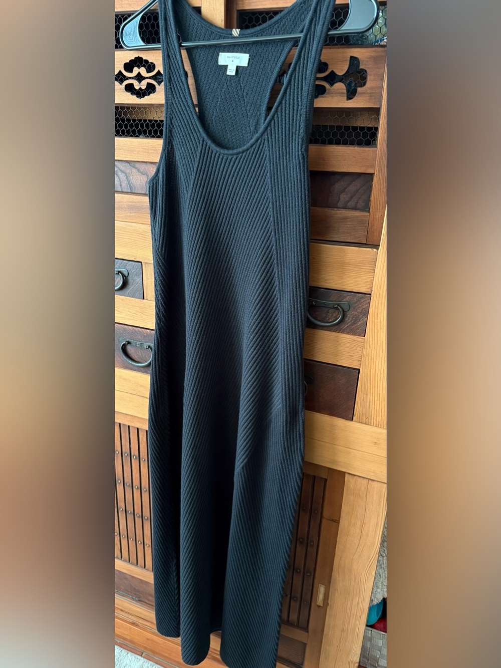 Billy Reid Black Ribbed Maxi Dress